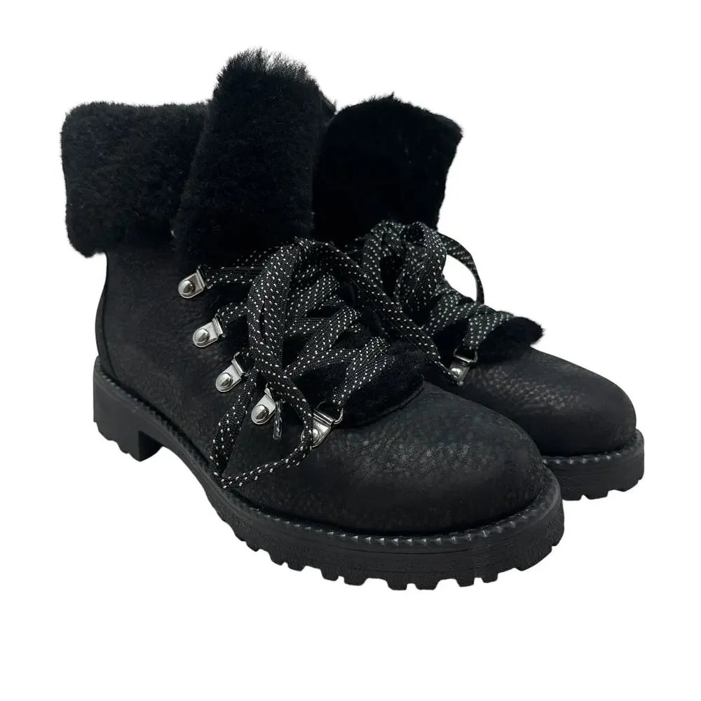 J. Crew Nordic Boots Black‎ Suede Winter Snow Boot Size 9